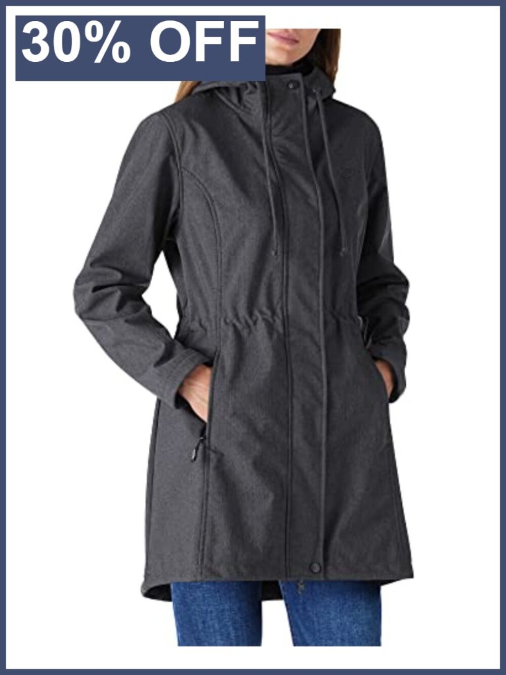 Waterproof Fleece Lined Hooded Softshell Rain Coat Windproof